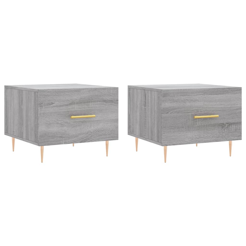 vidaXL Couchtische 2 Stk. Grau Sonoma 50x50x40 cm Holzwerkstoff
