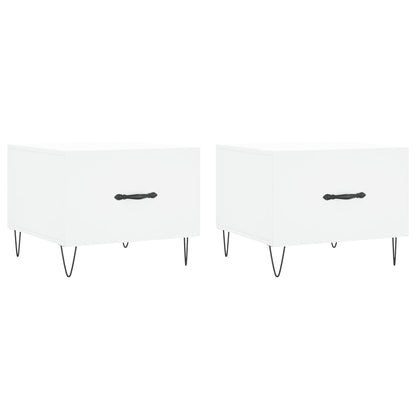 vidaXL Tables basses 2 pcs Blanc 50x50x40 cm Bois d'ingénierie