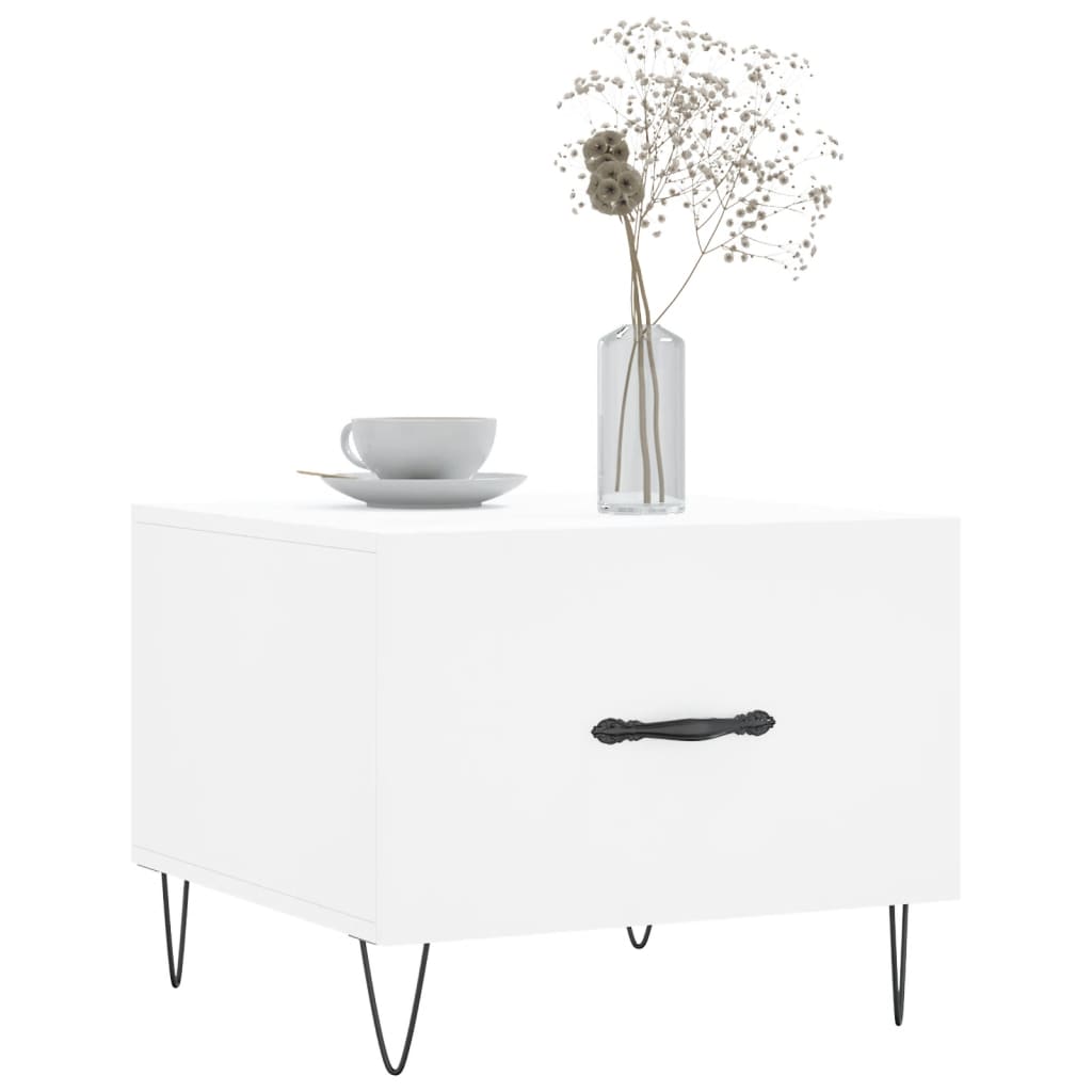 vidaXL Tables basses 2 pcs Blanc 50x50x40 cm Bois d'ingénierie