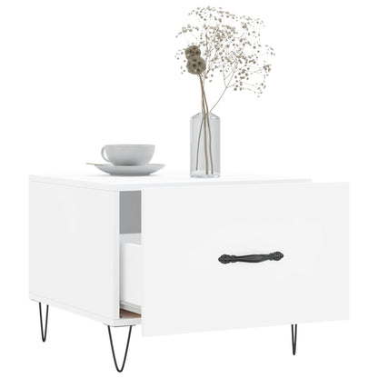 vidaXL Tables basses 2 pcs Blanc 50x50x40 cm Bois d'ingénierie