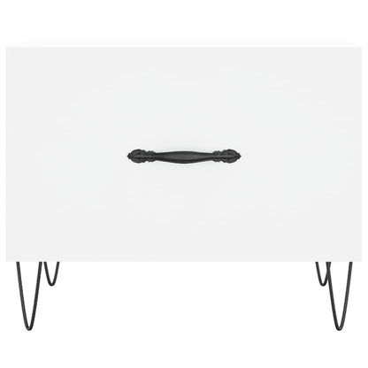 vidaXL Tables basses 2 pcs Blanc 50x50x40 cm Bois d'ingénierie