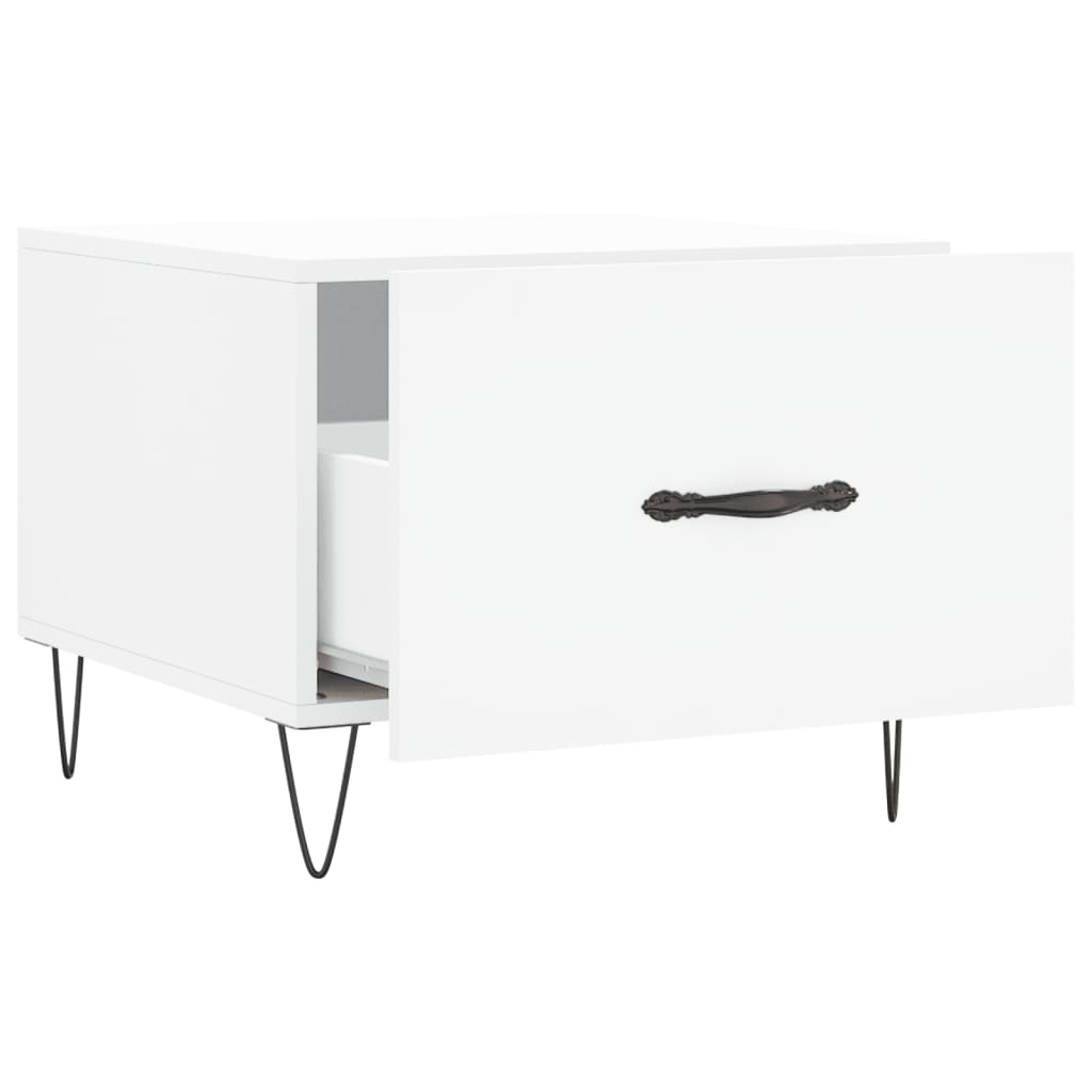 vidaXL Tables basses 2 pcs Blanc 50x50x40 cm Bois d'ingénierie