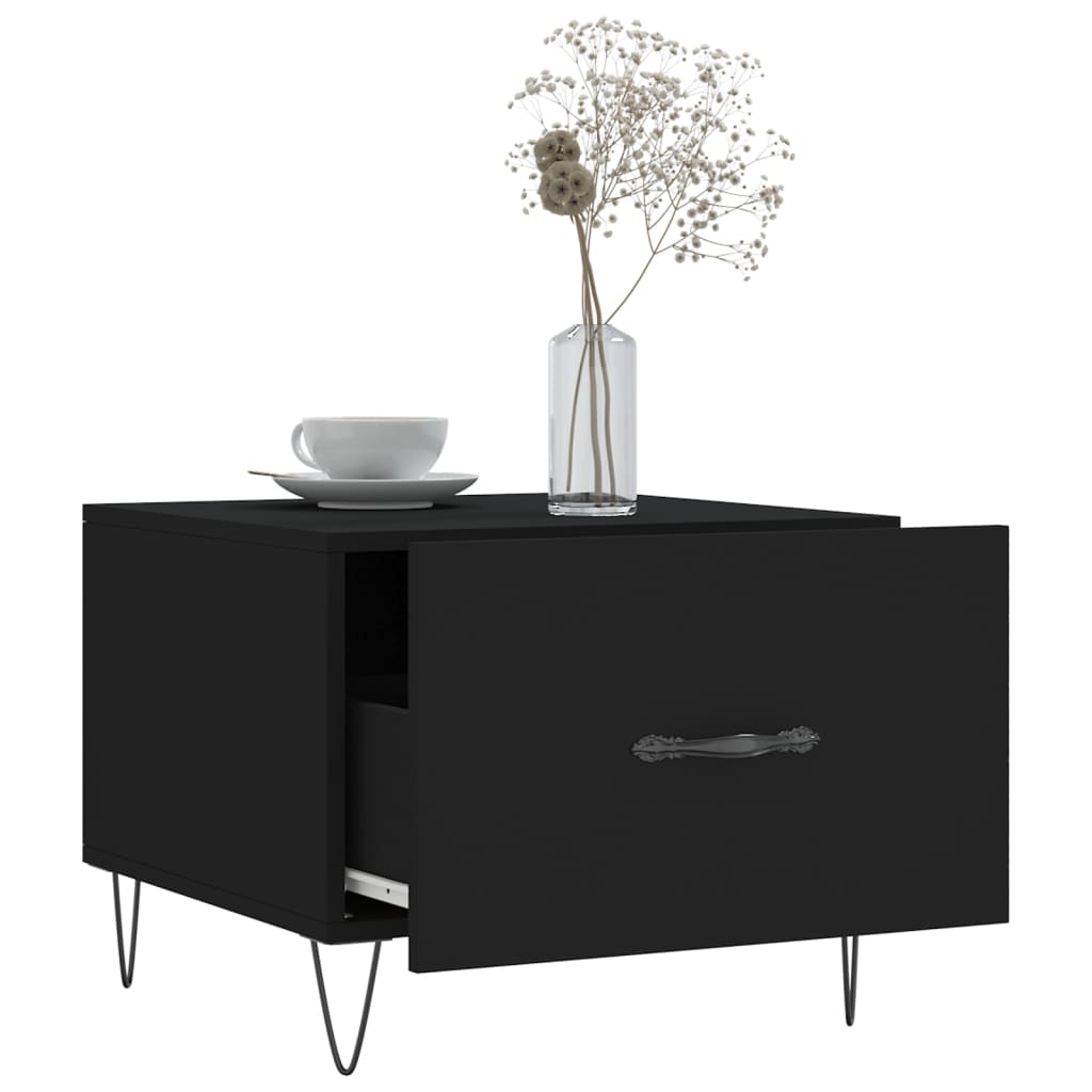 vidaXL Tables basses 2 pcs Noir 50x50x40 cm Bois d'ingénierie