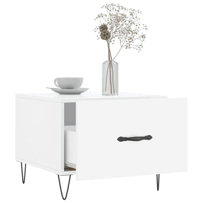 vidaXL Tables basses 2 pcs Blanc brillant 50x50x40 cm Bois d'ingénierie