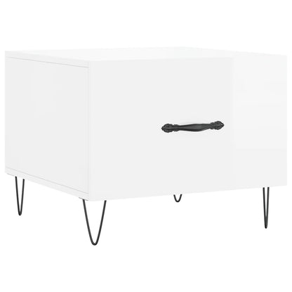 vidaXL Tables basses 2 pcs Blanc brillant 50x50x40 cm Bois d'ingénierie
