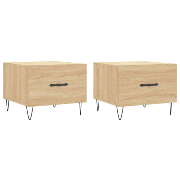 vidaXL Tables basses 2 pcs Chêne sonoma 50x50x40 cm Bois d'ingénierie