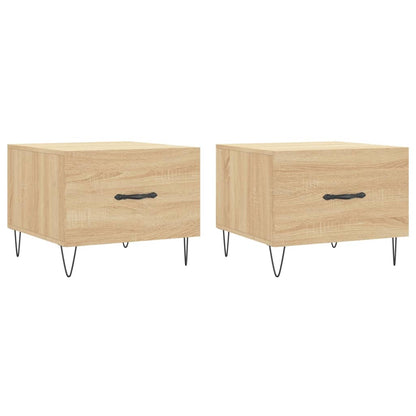 vidaXL Tables basses 2 pcs Chêne sonoma 50x50x40 cm Bois d'ingénierie