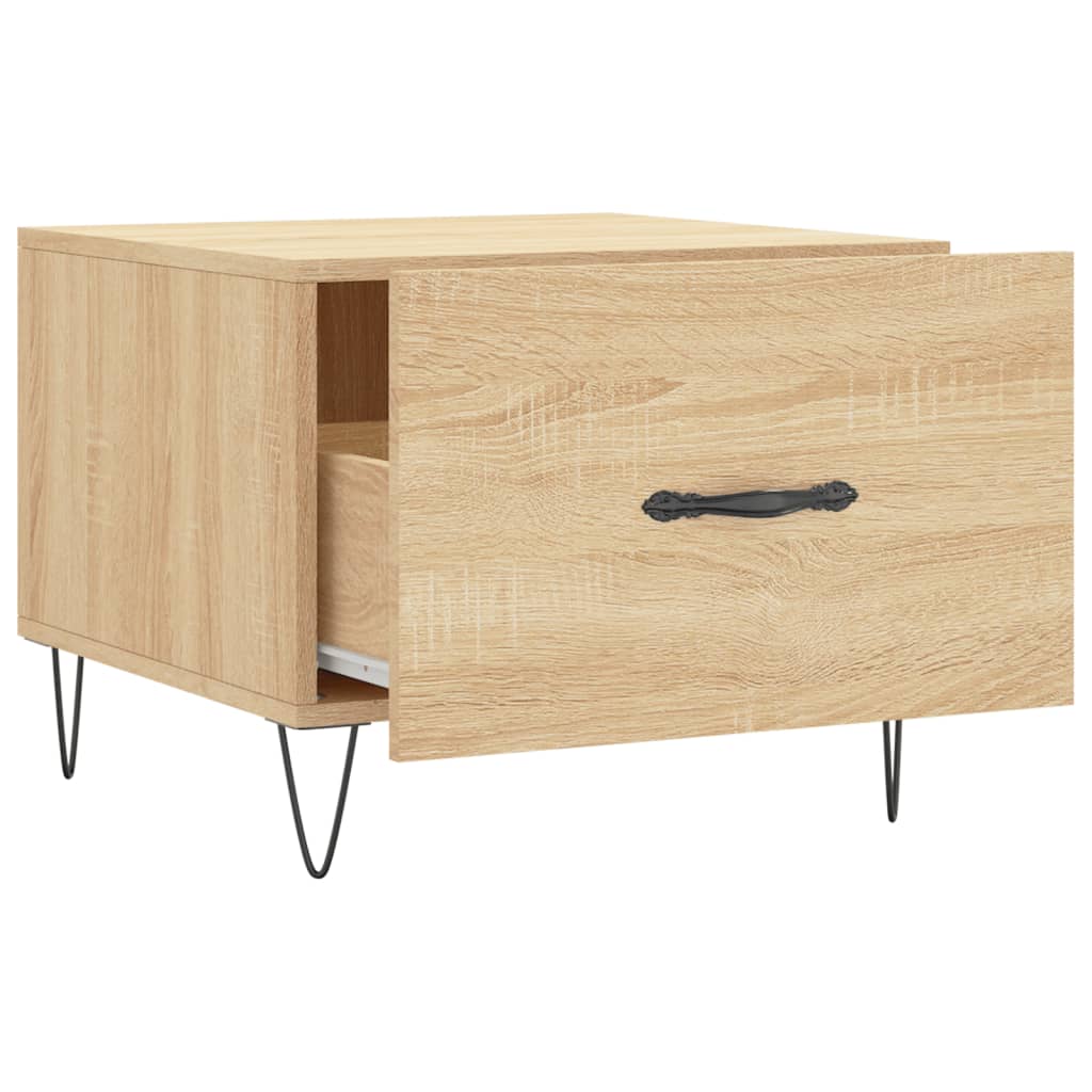 vidaXL Tables basses 2 pcs Chêne sonoma 50x50x40 cm Bois d'ingénierie