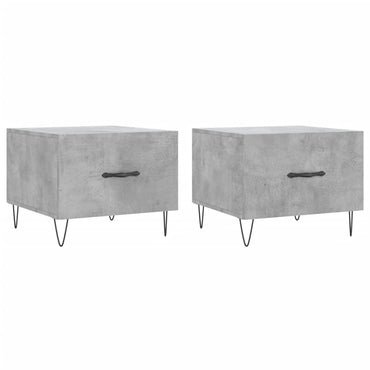 vidaXL Tables basses 2 pcs Gris béton 50x50x40 cm Bois d'ingénierie