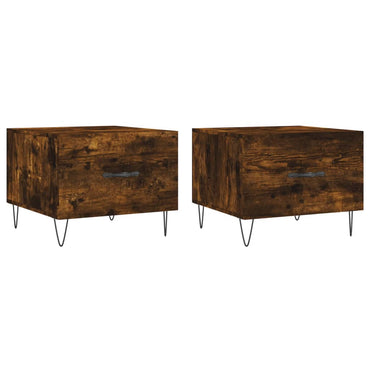vidaXL Tables basses 2 pcs. chêne fumé 50x50x40 cm bois d'ingénierie