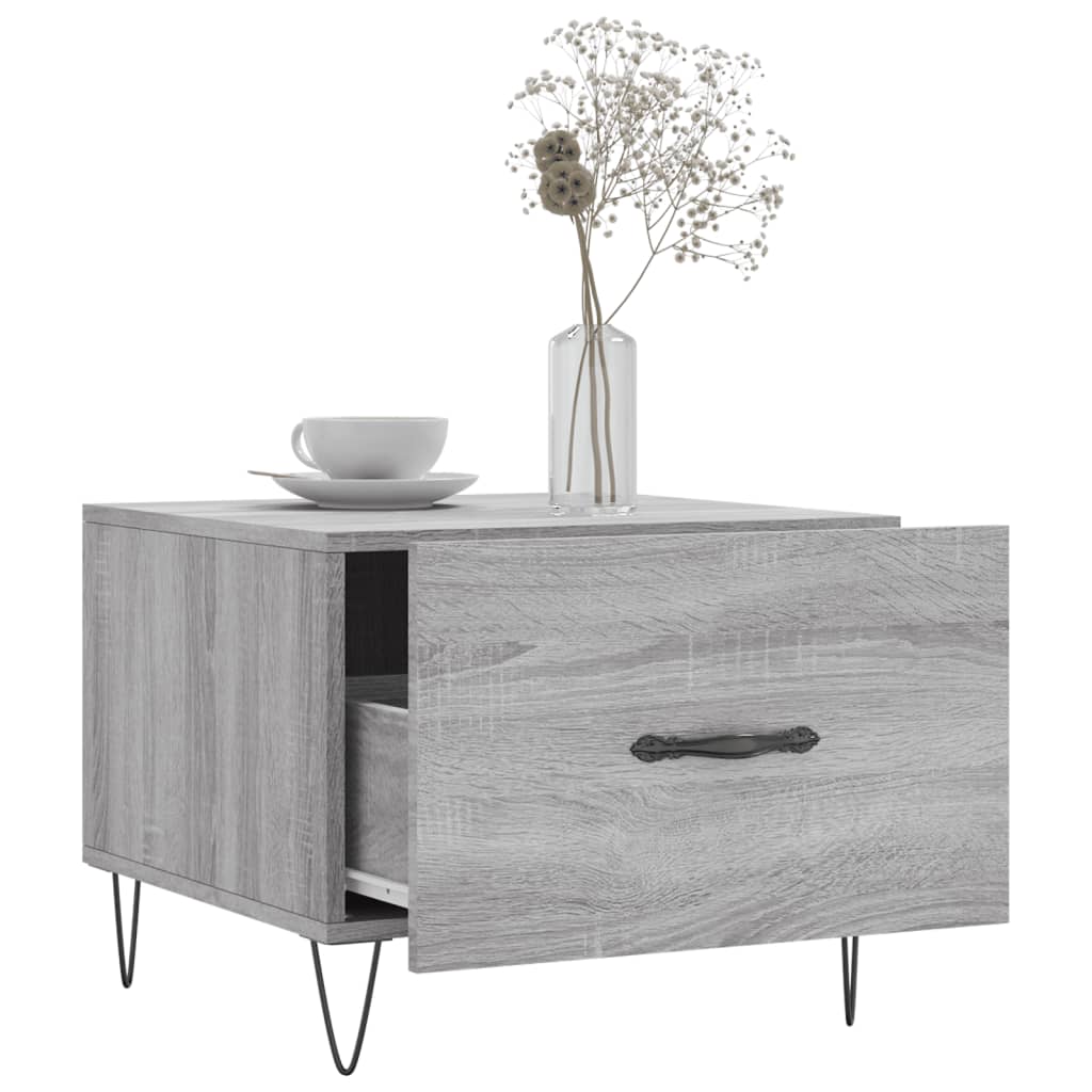 vidaXL Couchtisch Grau Sonoma 50x50x40 cm Holzwerkstoff