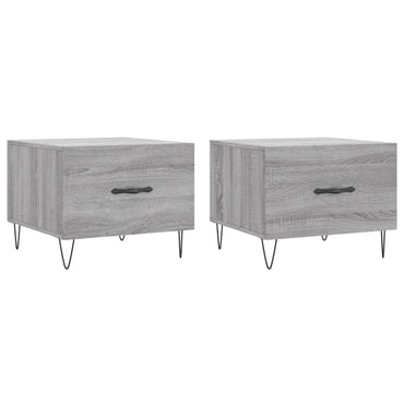 vidaXL Tables basses 2 pcs Gris Sonoma 50x50x40 cm Bois d'ingénierie