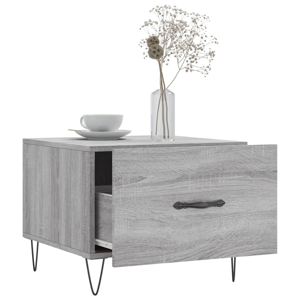 vidaXL Tables basses 2 pcs Gris Sonoma 50x50x40 cm Bois d'ingénierie