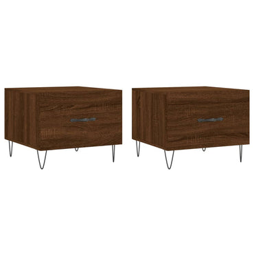 vidaXL Tables basses 2 pcs Aspect chêne marron 50x50x40 cm Bois d'ingénierie