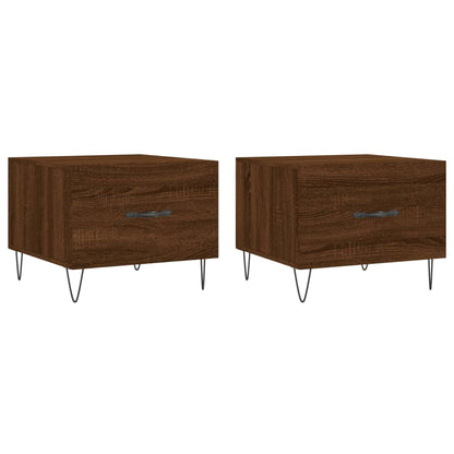 vidaXL Tables basses 2 pcs Aspect chêne marron 50x50x40 cm Bois d'ingénierie