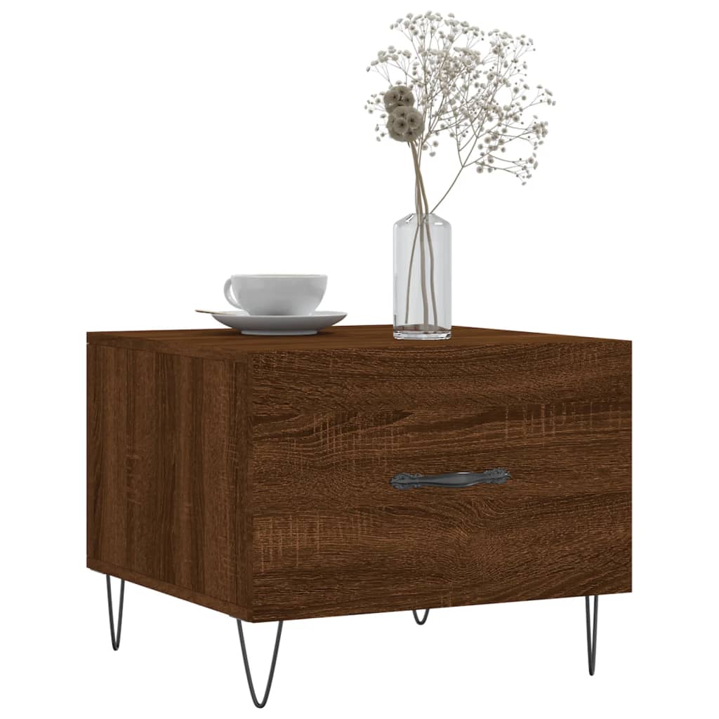 vidaXL Tables basses 2 pcs Aspect chêne marron 50x50x40 cm Bois d'ingénierie