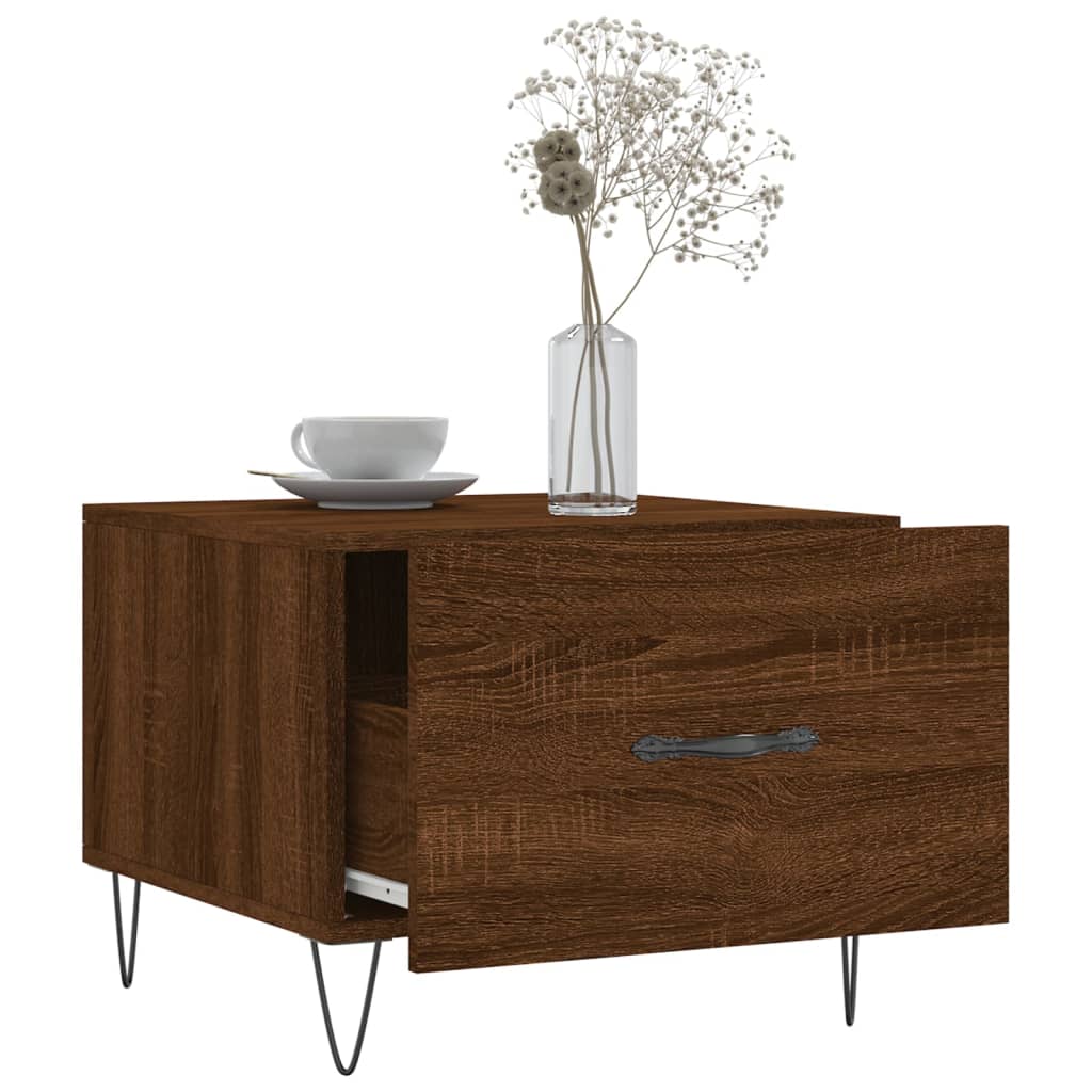 vidaXL Tables basses 2 pcs Aspect chêne marron 50x50x40 cm Bois d'ingénierie