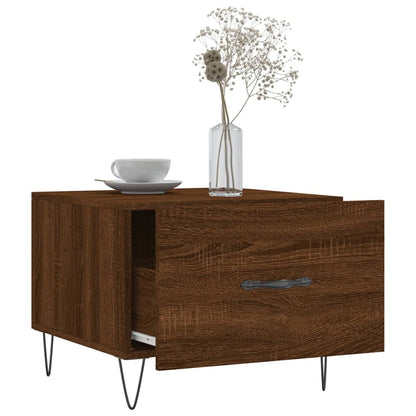 vidaXL Tables basses 2 pcs Aspect chêne marron 50x50x40 cm Bois d'ingénierie