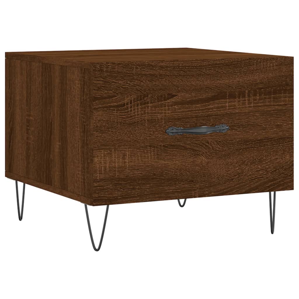 vidaXL Tables basses 2 pcs Aspect chêne marron 50x50x40 cm Bois d'ingénierie