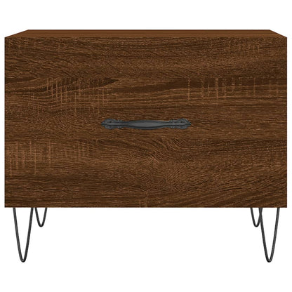 vidaXL Tables basses 2 pcs Aspect chêne marron 50x50x40 cm Bois d'ingénierie