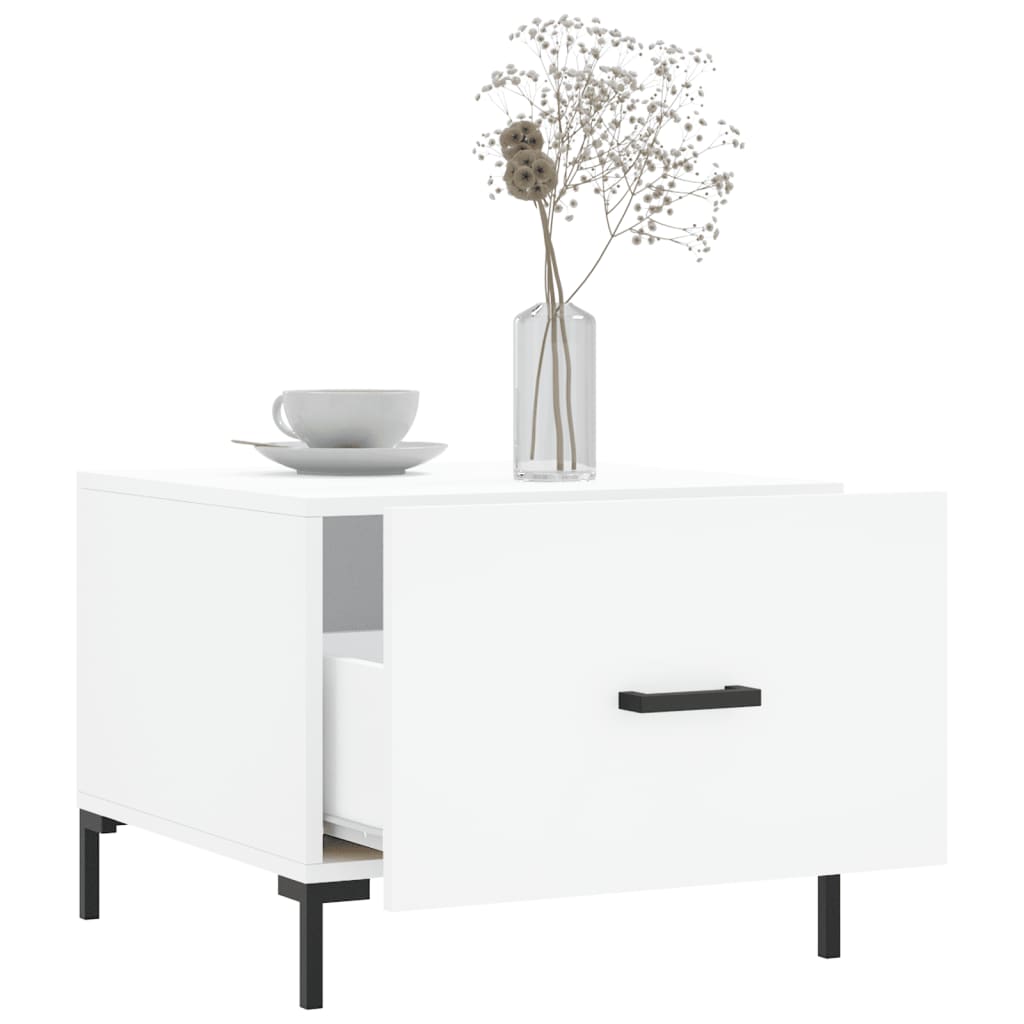 vidaXL Tables basses 2 pcs Blanc 50x50x40 cm Bois d'ingénierie