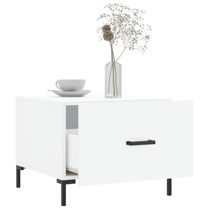 vidaXL Tables basses 2 pcs Blanc 50x50x40 cm Bois d'ingénierie