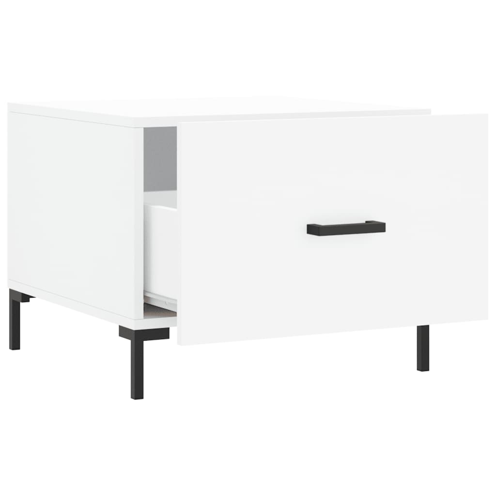 vidaXL Tables basses 2 pcs Blanc 50x50x40 cm Bois d'ingénierie