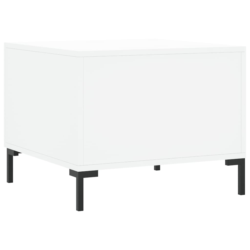 vidaXL Tables basses 2 pcs Blanc 50x50x40 cm Bois d'ingénierie