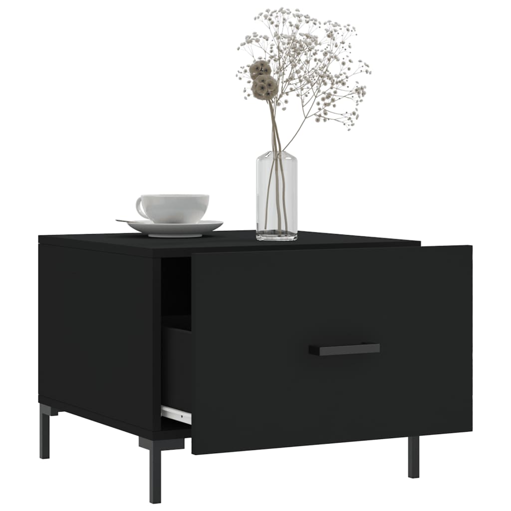 vidaXL Tables basses 2 pcs Noir 50x50x40 cm Bois d'ingénierie