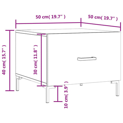 vidaXL Couchtisch Hochglanz-Weiß 50x50x40 cm Holzwerkstoff
