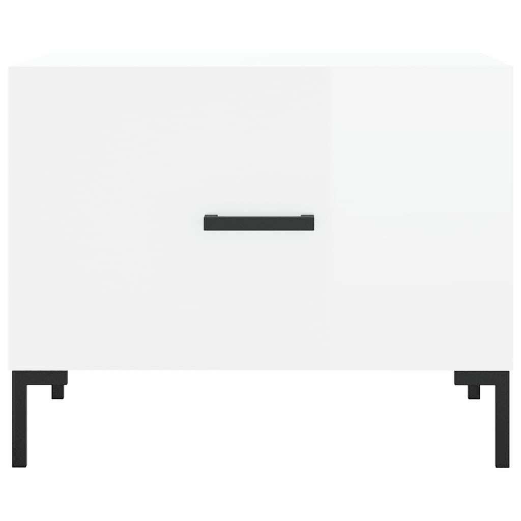 vidaXL Tables basses 2 pcs Blanc brillant 50x50x40 cm Bois d'ingénierie