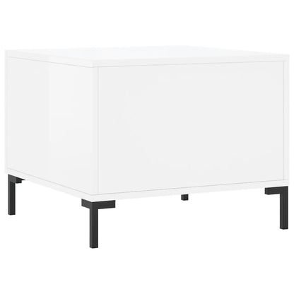 vidaXL Tables basses 2 pcs Blanc brillant 50x50x40 cm Bois d'ingénierie