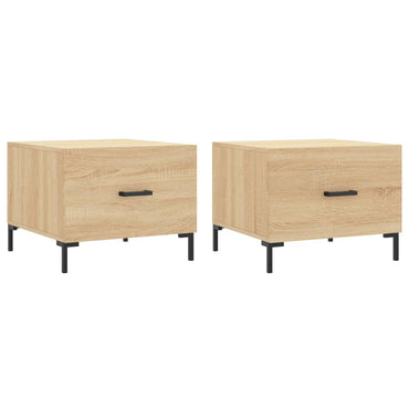 vidaXL Tables basses 2 pcs Chêne sonoma 50x50x40 cm Bois d'ingénierie