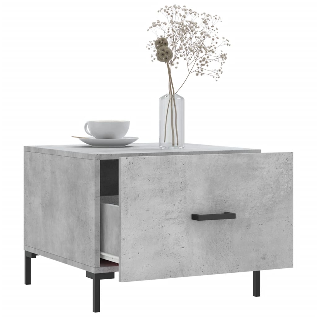 vidaXL Tables basses 2 pcs Gris béton 50x50x40 cm Bois d'ingénierie