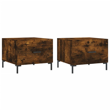 vidaXL Tables basses 2 pcs. chêne fumé 50x50x40 cm bois d'ingénierie