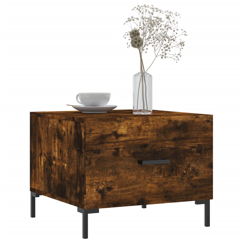 vidaXL Tables basses 2 pcs. chêne fumé 50x50x40 cm bois d'ingénierie
