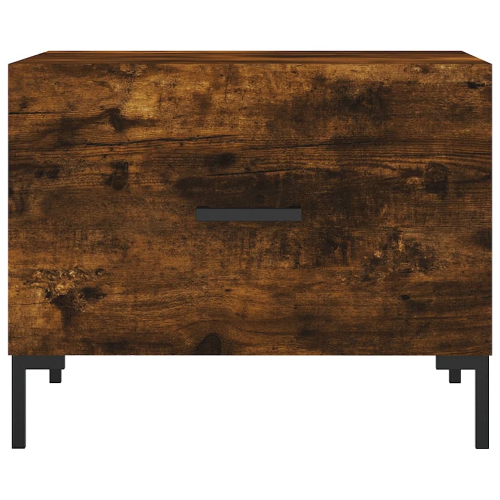 vidaXL Tables basses 2 pcs. chêne fumé 50x50x40 cm bois d'ingénierie