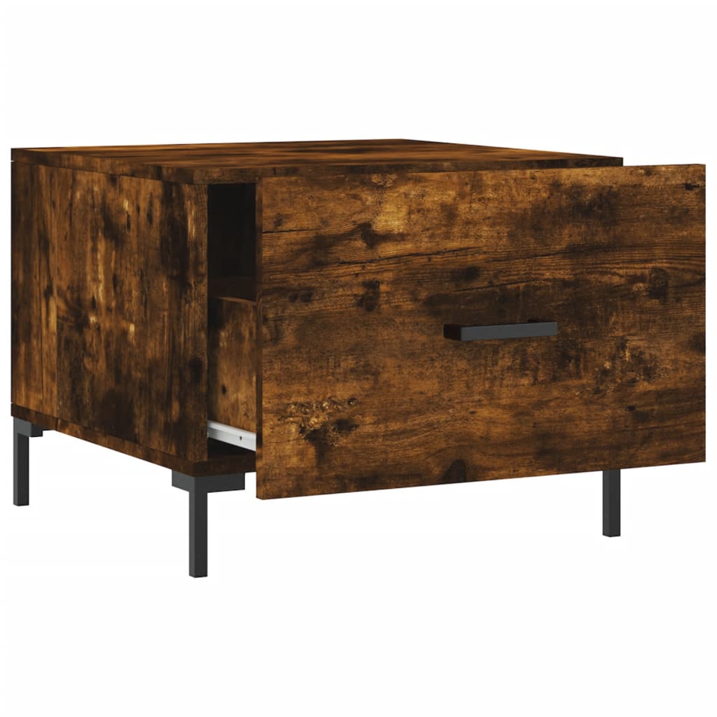 vidaXL Tables basses 2 pcs. chêne fumé 50x50x40 cm bois d'ingénierie