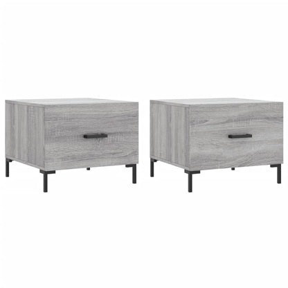 vidaXL Tables basses 2 pcs Gris Sonoma 50x50x40 cm Bois d'ingénierie