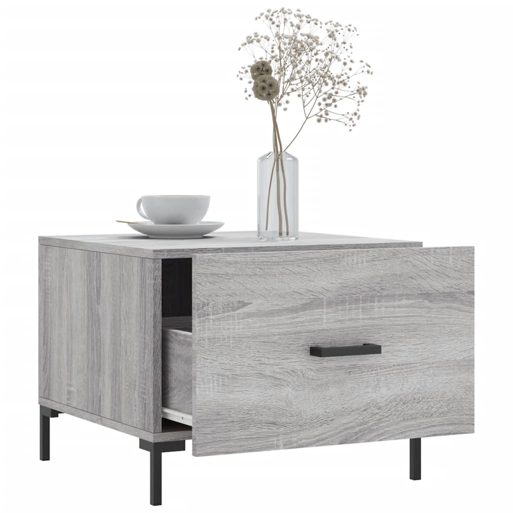 vidaXL Tables basses 2 pcs Gris Sonoma 50x50x40 cm Bois d'ingénierie