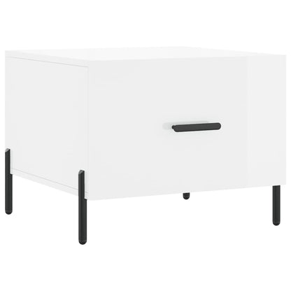 vidaXL Couchtisch Hochglanz-Weiß 50x50x40 cm Holzwerkstoff