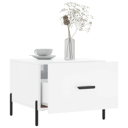 vidaXL Couchtisch Hochglanz-Weiß 50x50x40 cm Holzwerkstoff