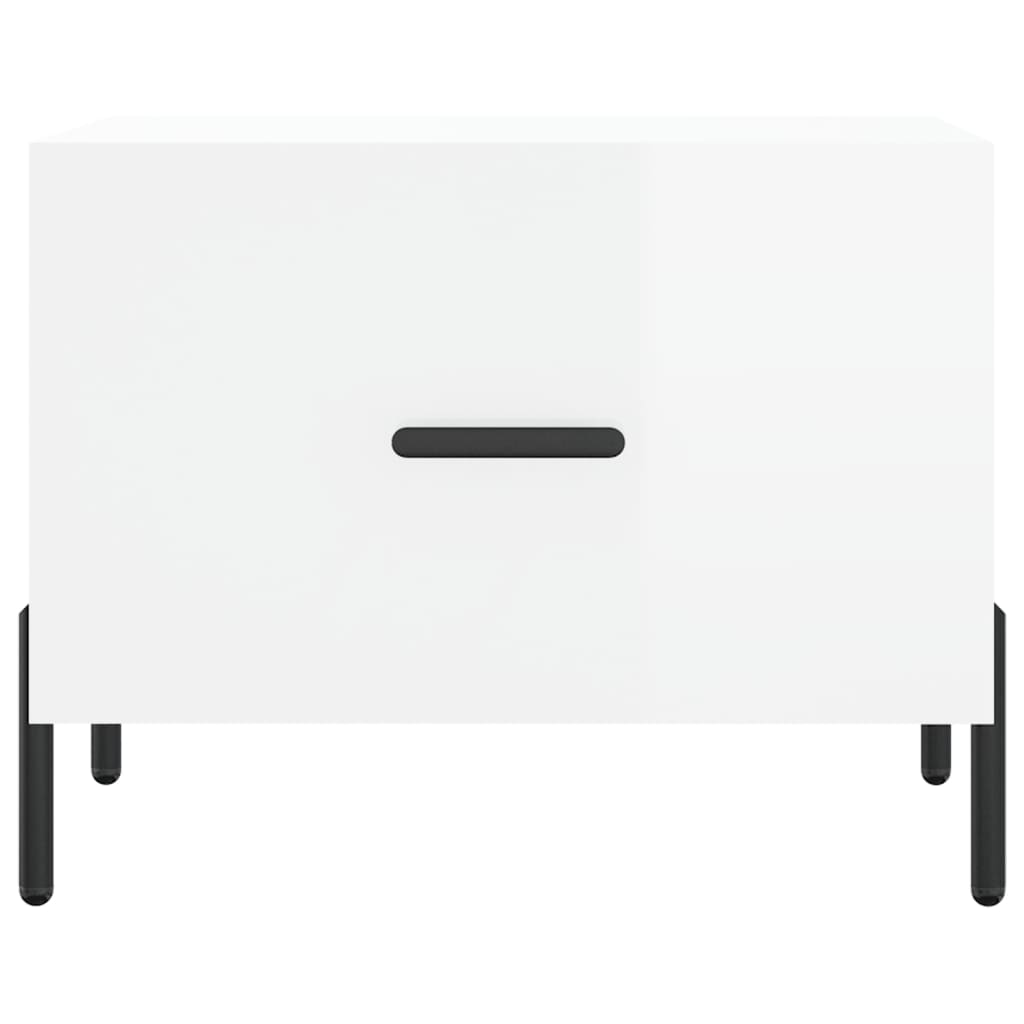 vidaXL Couchtische 2 Stk. Hochglanz-Weiß 50x50x40 cm Holzwerkstoff