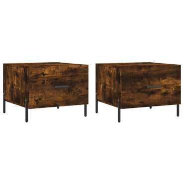 vidaXL Tables basses 2 pcs. chêne fumé 50x50x40 cm bois d'ingénierie
