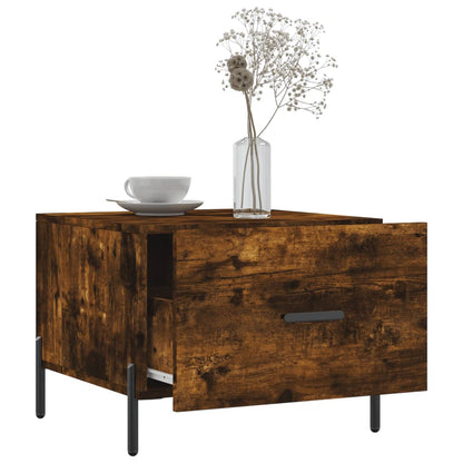 vidaXL Tables basses 2 pcs. chêne fumé 50x50x40 cm bois d'ingénierie