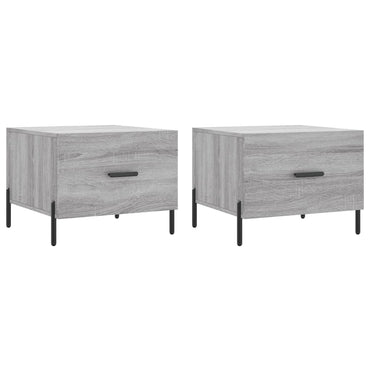 vidaXL Tables basses 2 pcs Gris Sonoma 50x50x40 cm Bois d'ingénierie