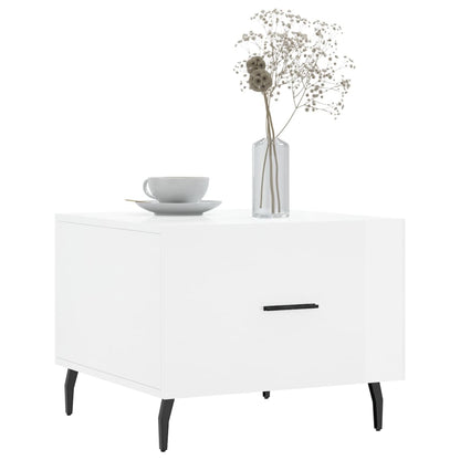 vidaXL Couchtisch Hochglanz-Weiß 50x50x40 cm Holzwerkstoff