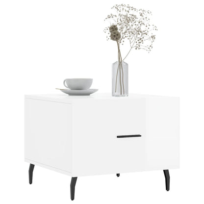 vidaXL Couchtische 2 Stk. Hochglanz-Weiß 50x50x40 cm Holzwerkstoff