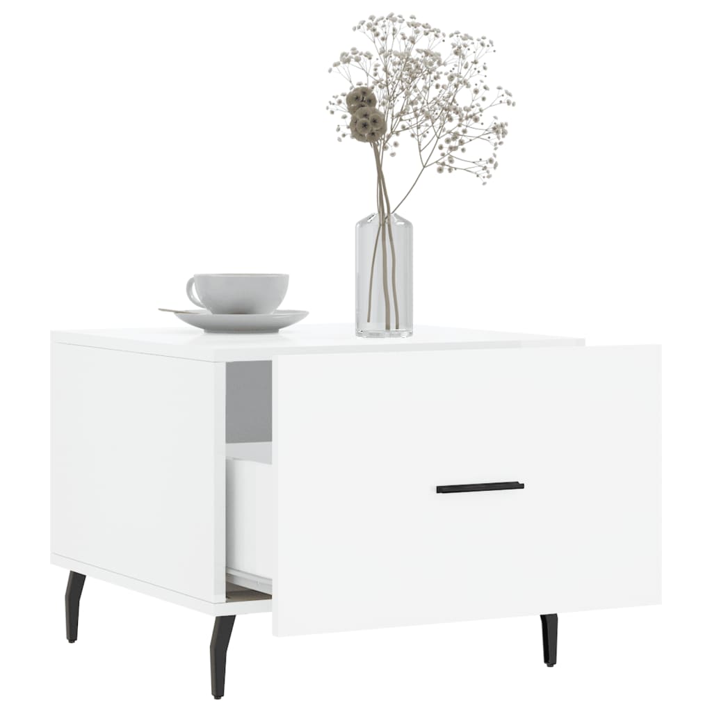 vidaXL Couchtische 2 Stk. Hochglanz-Weiß 50x50x40 cm Holzwerkstoff