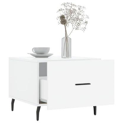 vidaXL Couchtische 2 Stk. Hochglanz-Weiß 50x50x40 cm Holzwerkstoff